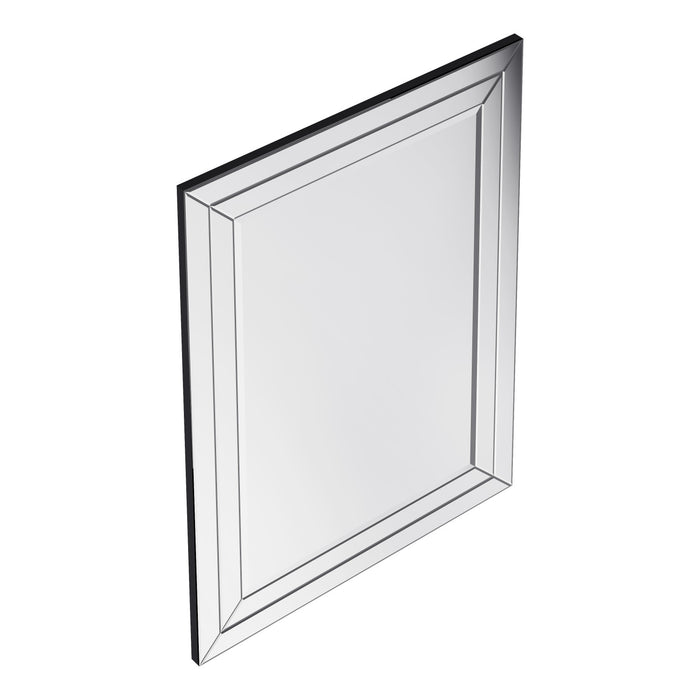 Clamp 30 Inch All-Glass Rectangular Double Beveled Mirror In Chrome