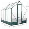 Outsunny 8.2' X 6.2' Upgraded Greenhouse With Temperature Controlled Window, Raised Garden Bed And F|Outsunny 8.2' X 6.2' Jardin De Plantes D'exterieur A Effet De Serre, Fenetre A Temperature Controlee