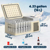 Outsunny 12 Volt Car Refrigerator, 17QT Car Fridge Electric Cooler, 12/24V DC and 100-240V AC, -4℉-50℉, Portable Refrigerator for Truck SUV Travel Camping Road Trips Tailgating