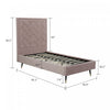 Crosby Modern Upholstered Velvet Twin Bed in Blush | Lit simple moderne Crosby en velours capitonne, coloris rose blush