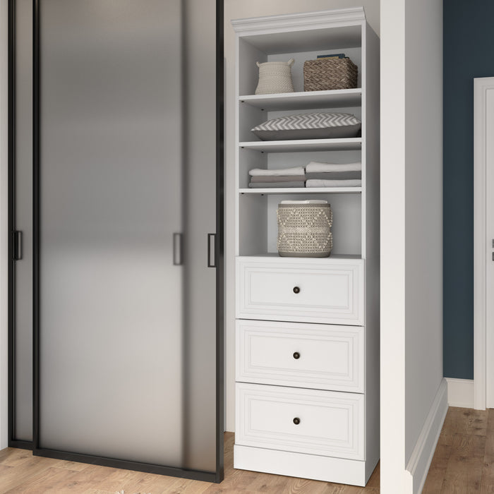 Bestar Versatile 25 W Closet Organizer with Drawers - White