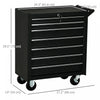 Homcom 7 Drawer Tool Chest Mobile Lockable Toolbox With Handle And Wheels|Homcom Coffre A Outils 7 Tiroirs Boite A Outils Mobile Et Verrouillable Avec Poignee Et Roues