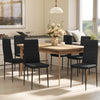 HOMCOM Dining Chairs, Set of 6, Linen Upholstered Accent Chairs, Back
