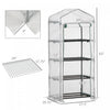 Outsunny 28" X 20" X 63" Portable Greenhouse With 4 Tier Shelves Outdoor Hot House Plant Flower Gree|Outsunny Serre De Jardin 28" X 20" X 63" Avec Etageres A 4 Niveaux Serre Chaude Pour Plantes Et Fleu
