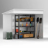 Outsunny 4' X 8' Lean To Outdoor Shed With Lock, Light Grey|Outsunny Abri De Rangement Exterieur En Metal Avec Serrure, 4' X 8', Gris