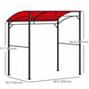 Outsunny 7' X 5' Bbq Grill Gazebo Tent With Steel Frame Hooks Wine Red