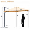 Costway 10x10 ft Patio Offset Cantilever Umbrella Aluminum 360° Rotation Tilt Beige
