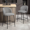 HOMCOM 27" Counter Height Modern Bar Stools Set of 2 with Back, Dark Grey
