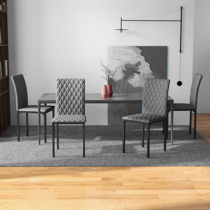 HOMCOM Dining Chairs Set of 4, Upholstered Faux Leather Accent Chairs