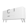 Manhattan Comfort Beekman 62.99” Sideboard with 4 Shelves - White|Desserte Beekman de Manhattan Comfort de 62,99 po avec 4 tablettes - blanche