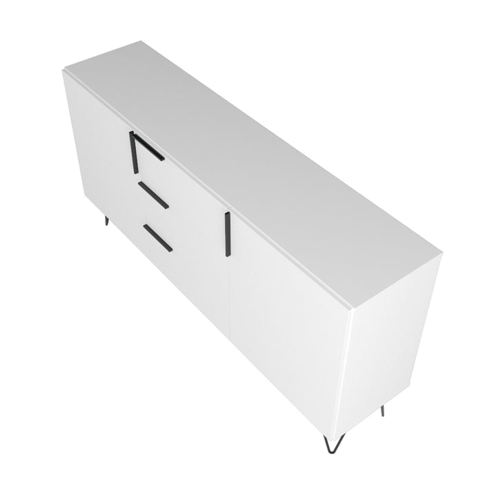 Manhattan Comfort Beekman 62.99” Sideboard with 4 Shelves - White