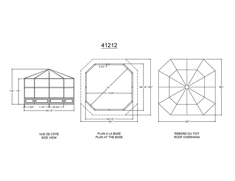 Gazebo Penguin Florence - Solarium 12x12 Polycarbonate Roof 