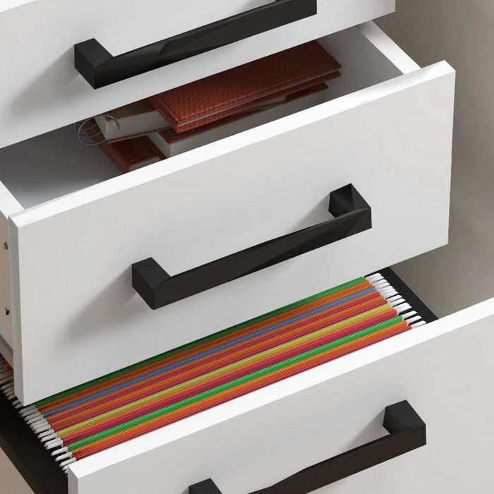 Homcom 3 Drawer File Cabinet With Hanging Bar For Letter A4 Size