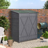 Outsunny 54.75''x29.5''x63'' Garden Storage Shed Asphalt Roof Wooden Timber Double Door Utility Stor|Outsunny Abri De Jardin Avec Etagere Et Fixations Fixes, Vert Et Gris
