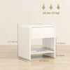 HOMCOM Nightstand Set of 2, Bedside Table with Rounded Corners, White