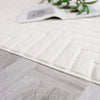Velvet Cream Circles Washable Shag Area Rug 5'x7' Indoor Area Rug | Tapis Lavable A Poils Longs En Velours Creme A Motifs Circulaires 5'x7'