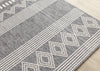 Jackson Grey White Patterned Rows Rug, 7'10" x 10'6" Outdoor Area Rug | Tapis Jackson gris blanc a motifs en rangees, 7'10" x 10'6"