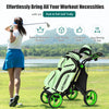 Goplus Folding 4 Wheels Golf Push Cart W/bag Scoreboard Adjustable Handle Green