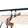 Outsunny Luxury Porch Swing Metal Outdoor Swing Chair 2 Separated Seater Hammock Heavy-duty With Can|Outsunny Luxury Metal Swing Chair Hamac 2 Places Separees Robuste Avec Auvent Et Coussins, Beige