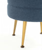 Bailey Mid-Century Modern Upholstered Accent Ottoman in Blue | Bailey Pouf d’Appoint Rembourre Style Mid-Century Moderne en Bleu