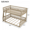 Ethan Full XL over Queen Bunk Bed with Ladder and Guardrails,Walnut Queen Bed | Lit superpose Ethan Full XL sur Queen avec echelle et barrieres de securite, noyer