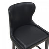 Blair Modern Wood Upholstered Counter Stool in Black - Set of 2 Bar Stool | Tabouret de comptoir Blair moderne en bois et tissu, noir - Lot de 2