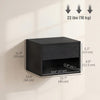 HOMCOM Floating Nightstand Set of 2 with Drawer and Shelf, Black