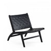 Maintenon Industry Chic Wood Vegan Leather Accent Chair in Black - Set of 2 | Fauteuil d’appoint Maintenon Industry Chic en bois et cuir vegetalien noir – Lot de 2