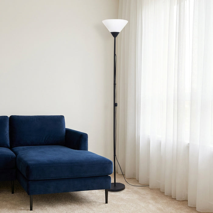 Klara 1 Light Torchiere Floor Lamp, Onyx, 70\"H