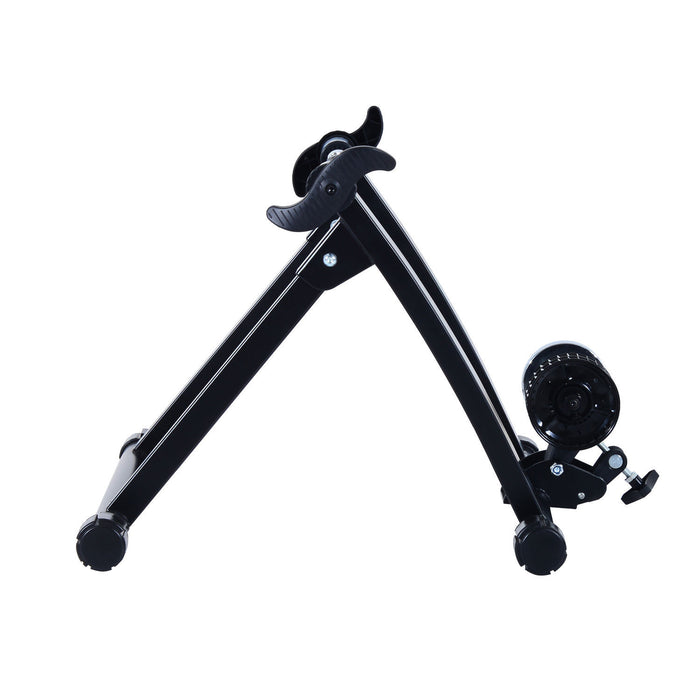 Soozier Foldable Indoor Bike Trainer, Stationary Bicycle Stand For Riding Exercise, 26-28\" & 700c Wheels, Black