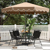 Costway 10 FT Patio Umbrella with Crank Tilt Adjustment Ruffles Vented Top 8 Ribs Brown