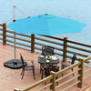 Costway 11' Patio Cantilever Offset Umbrella 360 degrees Rotation Aluminum Tilt Turquoise