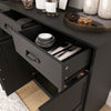 HOMCOM Sideboard Cabinet, Coffee Bar Cabinet with Drawers, Distressed Black
