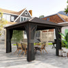 Outsunny 10' x 12' Outdoor Hardtop Gazebo Patio Gazebo, Dark Grey