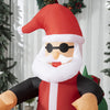 Homcom 5.5ft Santa Claus Riding A Motorcycle Inflatable Christmas Decoration|Homcom Pere Noel Gonflable Camouflage