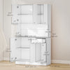 HOMCOM Modern Freestanding Kitchen Buffet with Hutch Pantry Hutch