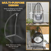 Outsunny Hanging Hammock Chair Stand Only, C Shape Swing Stand, Black