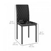 HOMCOM Dining Chairs Set of 6, Faux Leather Accent Chairs, Black