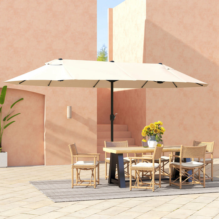 Outsunny 15' Double-sided Umbrella Beige