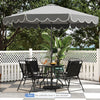 Costway 10 FT Patio Umbrella with Crank Tilt Adjustment Ruffles Vented Top 8 Ribs Gray