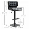 HOMCOM Adjustable Bar Stools Set of 2 with Footrest Back for Dining Room