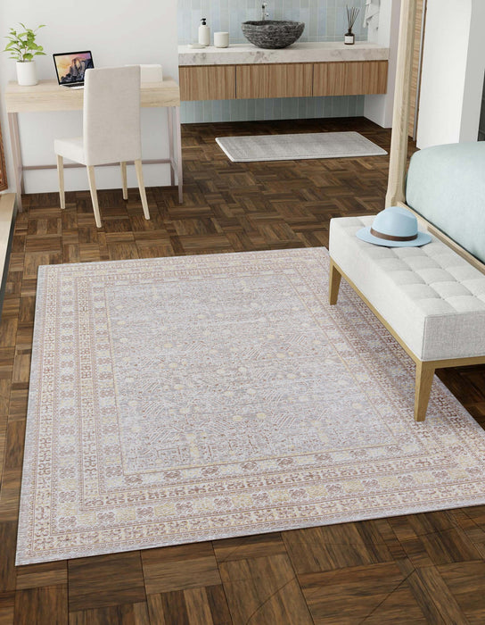 Valeria Traditional 9'3\" x 12'3\" Area Rug in Grey Indoor Area Rug