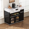 Avery Extendable Dining Table with Rolling Kitchen Island,Black | Table a manger extensible Avery avec ilot de cuisine roulant, noir