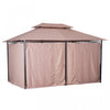Outsunny 10' X 13' Patio Gazebo, Outdoor 2-tiers Garden Canopy Yard Sunshade Shelter With Curtains, |Tonnelle Barnum Pavillon De Jardin Style Colonial Double Toit Toiles Laterales Amovibles 3l X 4l X 2
