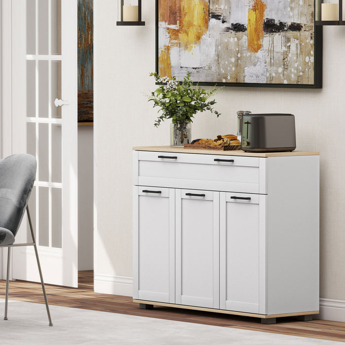 HOMCOM Sideboard Buffet Cabinet with Drawer and Adjustable Shelves, White