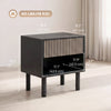 HOMCOM Nightstand with Drawer and Open Shelf, Side Table, Black