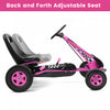 Costway Go Kart 4 Wheel Pedal Powered Kids Ride On Toy With Adjustable Seat Pink