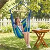 Outsunny Hammock Chair, Swing Hanging Macrame Chair, Blue and Green