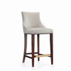 Shubert Modern Wood Upholstered Barstool in Light Gray - Set of 3 | Tabouret de bar moderne en bois Shubert avec revetement en tissu gris clair - Lot de 3