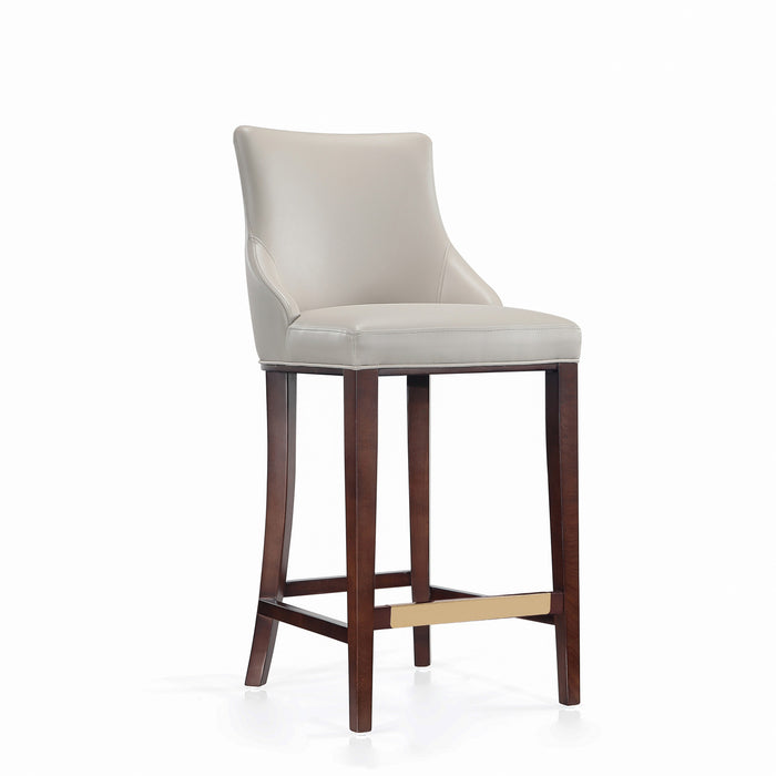 Shubert Modern Wood Upholstered Barstool in Light Gray - Set of 3